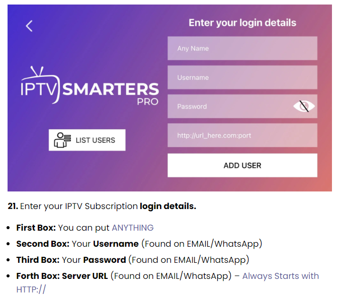 Problema de início de sessão do IPTV Smarters Pro