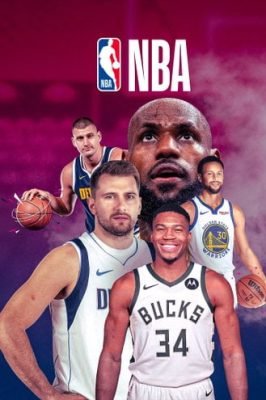 4K IPTV - Buy Premium Best IPTV Subscription 23 Collage of NBA basketball stars in their team jerseys with the NBA logo above, highlighting the high-definition sports broadcasts accessible with Oneclicktv's Best IPTV